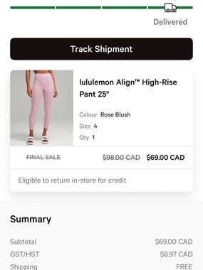 lululemon Align High-Rise 25" Leggings - Rose Blush